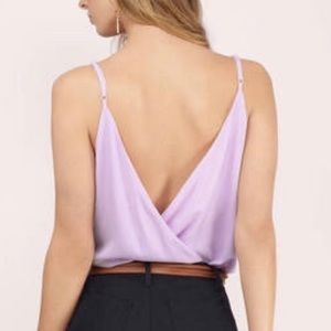 Tobi Tops - Buena Wrap Lavender Bodysuit Tobi Tops - Buena Wrap Lavender Bodysuit